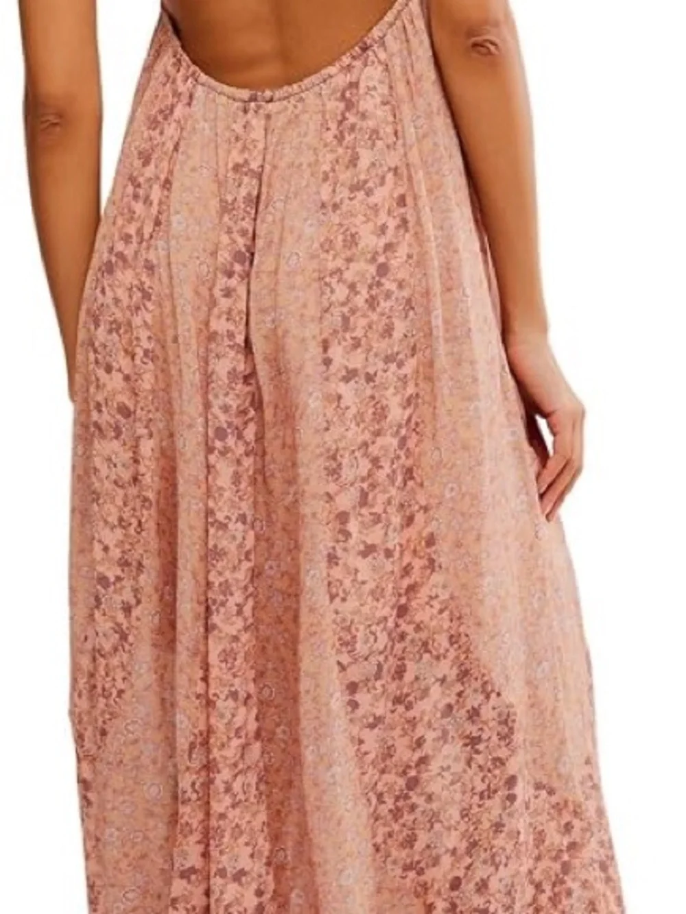 Free People Blush Sequin Lace Maxi Slip Dress